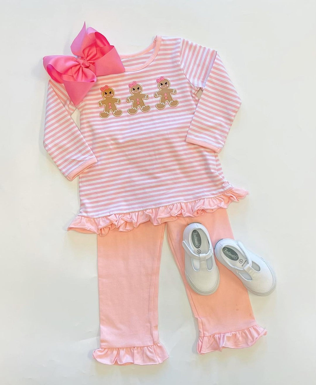 NO MOQ sales GLP1965 pre-order baby girls clothes Christmas pink long Sleeve pants Suit -2024.9.9