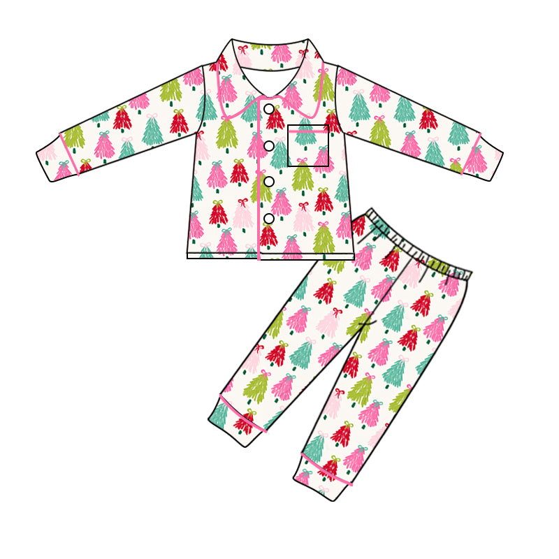 NO MOQ sales GLP1995 pre-order baby girls clothes Christmas long Sleeve pants Suit -2024.9.12