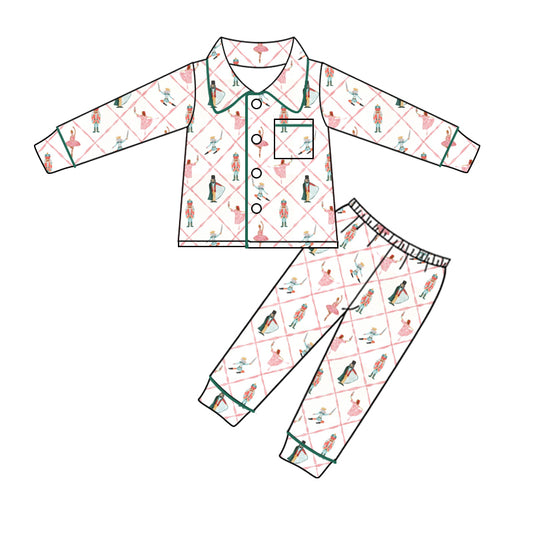 NO MOQ sales GLP1996 pre-order baby girls clothes Christmas long Sleeve pants Suit -2024.9.12