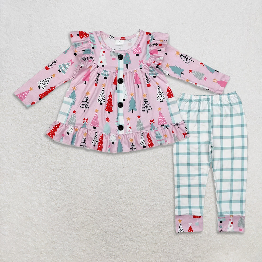 RTS NO MOQ Sibling Baby Girls clothes Christmas Long Sleeve Pants Sets