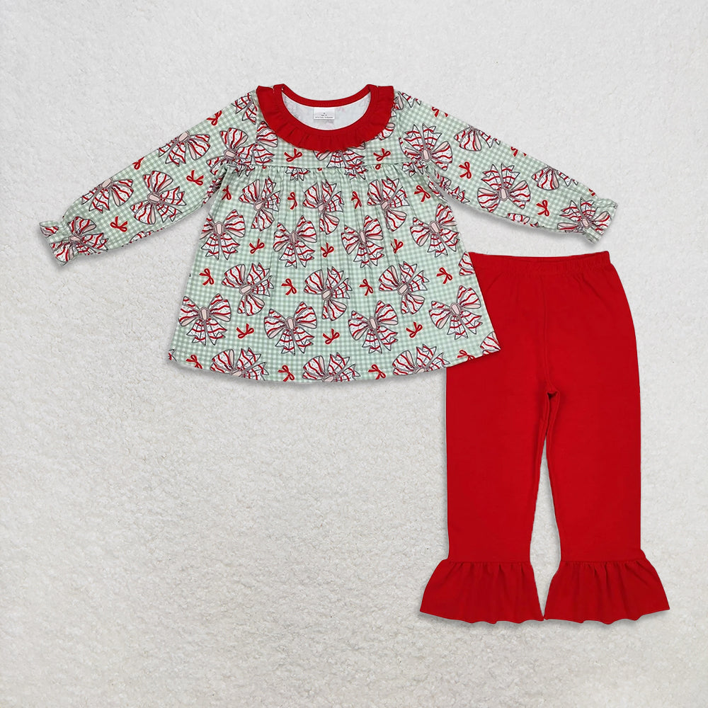 RTS NO MOQ Sibling Baby Girls clothes Christmas Long Sleeve Pants Sets