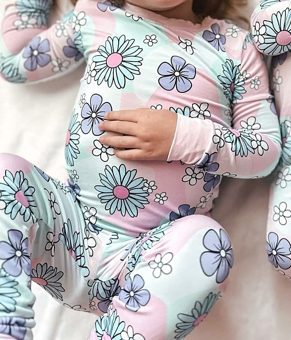 NO MOQ sales GLP2120 pre-order baby girls clothes floral pink long Sleeve pants Suit -2024.9.27