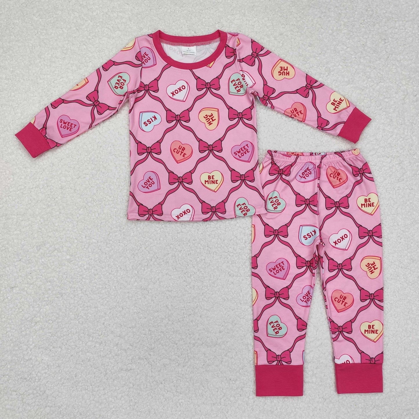 RTS NO MOQ Baby Girls Valentine long sleeve pants sets and dress Mixed Set