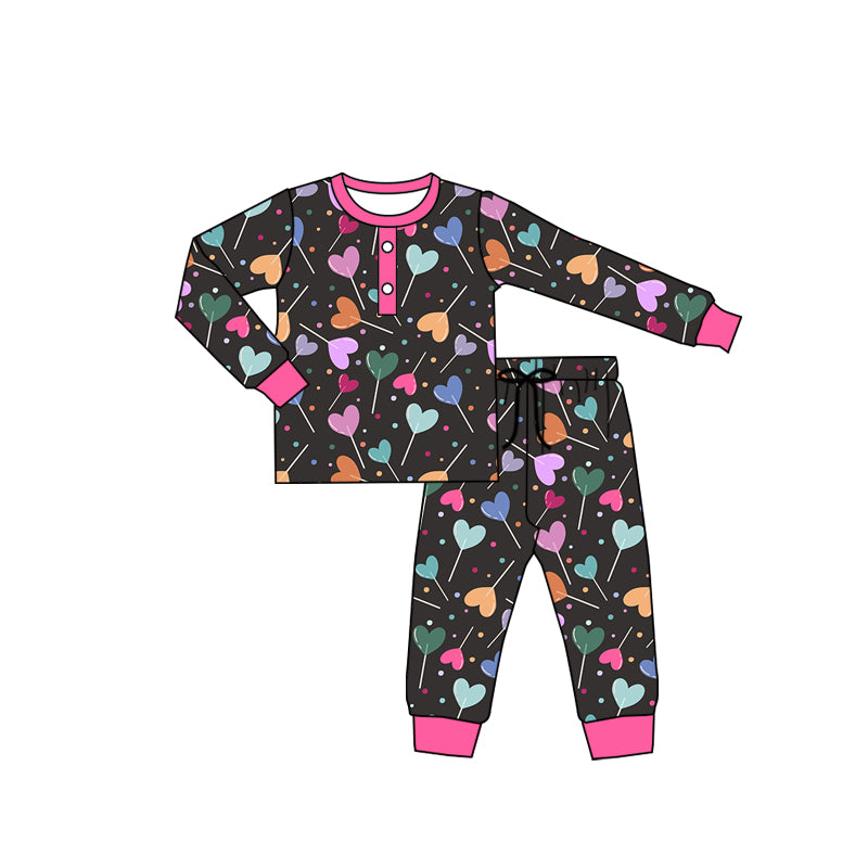 NO MOQ sales GLP2274 pre-order baby girl clothes love long Sleeve pants Suit -2024.11.25