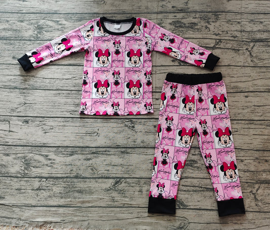 NO MOQ sales GLP2280 pre-order baby girl clothes disney minnie long Sleeve pants Suit