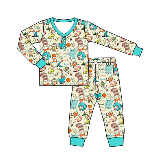 no moq GLP2282 pre-order Adult women dr seuss long sleeve pants set-2024.11.27