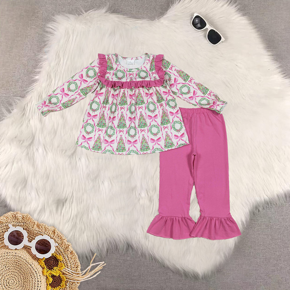 RTS NO MOQ Sibling Baby girl clothes Christmas long-sleeved trousers suits