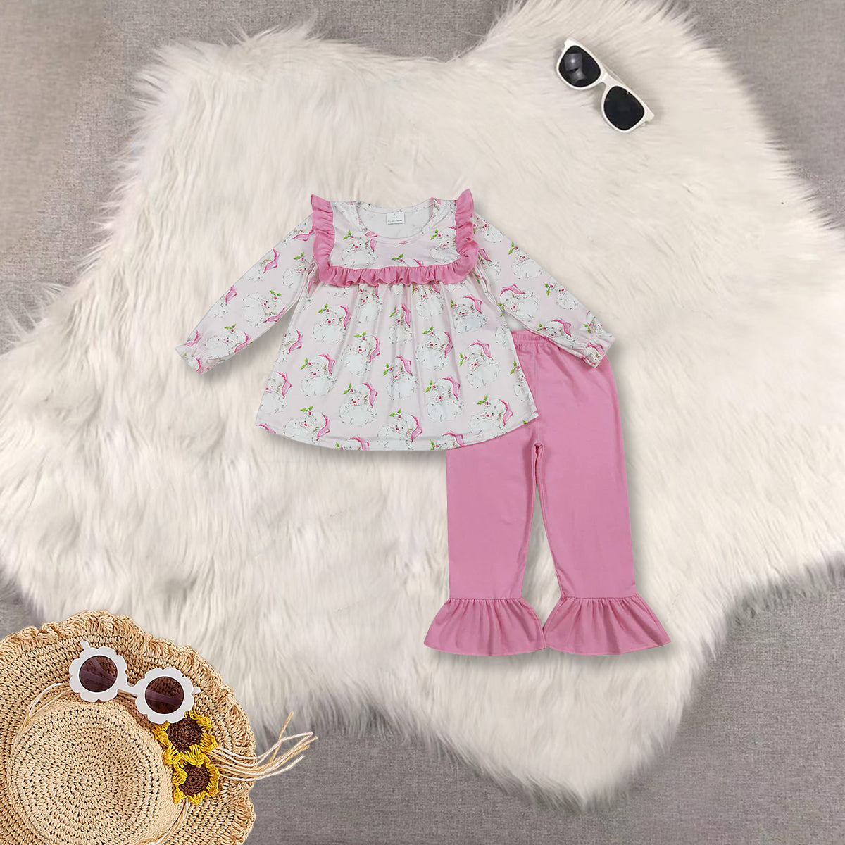 RTS Sibling baby girls clothes Christmas long Sleeve pants sets and rompers