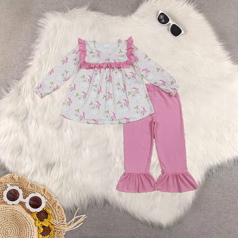 RTS NO MOQ Sibling Baby girl clothes Christmas long-sleeved trousers suits