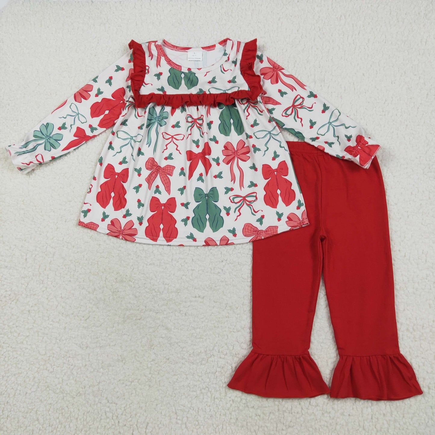 RTS Sibling baby girls clothes Christmas long Sleeve pants sets and dress and rompers