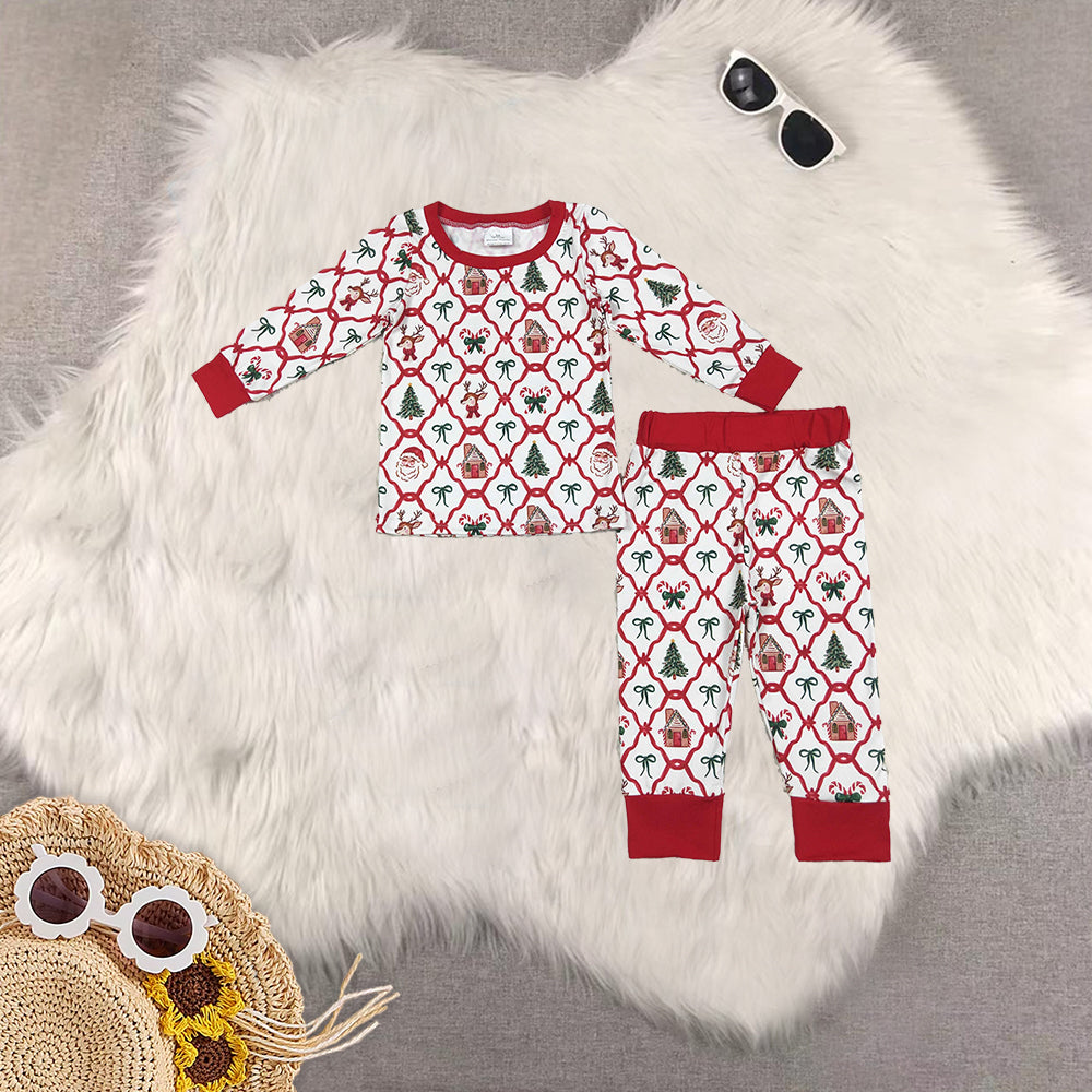 RTS NO MOQ Sibling Baby girls clothes Christmas long-sleeved trousers suits