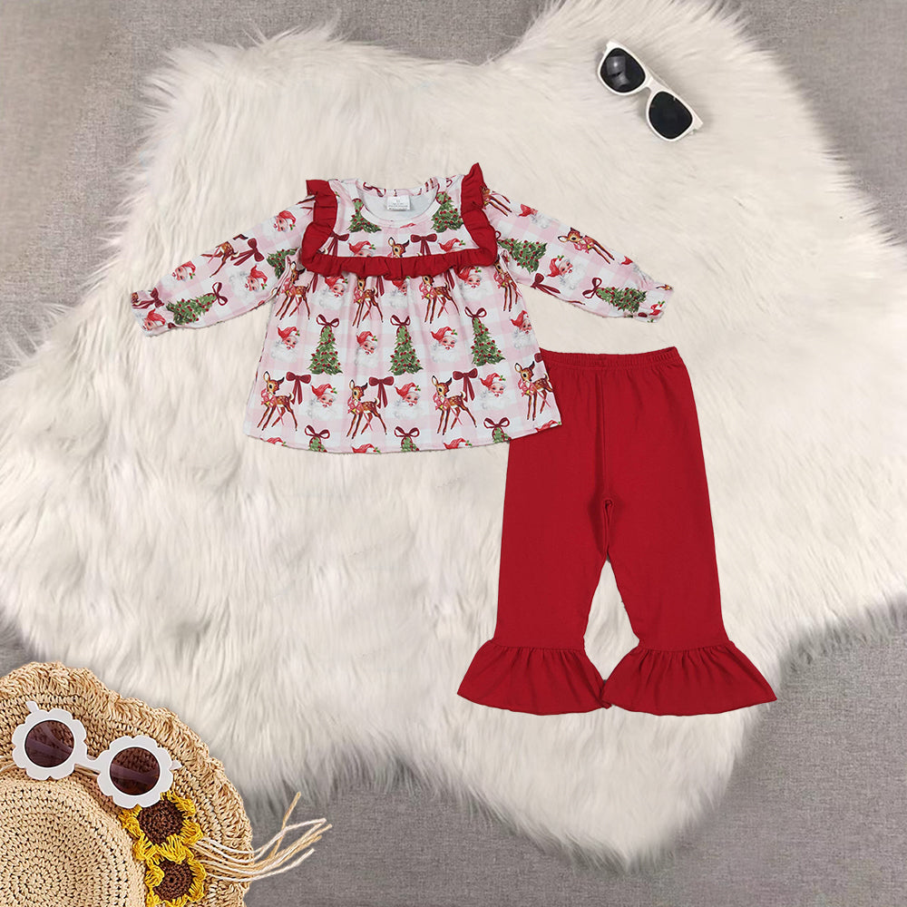 RTS Sibling baby girls clothesChristmas long Sleeve pants sets