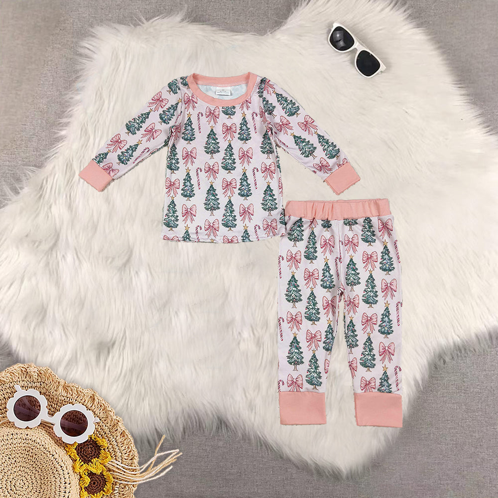 RTS NO MOQ Sibling Baby girls clothes Christmas long-sleeved trousers suits