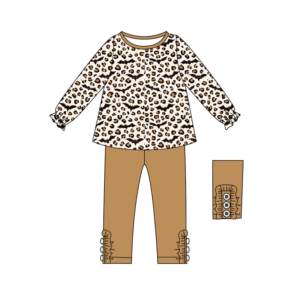 no moq GLP2472 PRE-ORDER baby girl clothes bat leopard long sleeve pants sets-2025.6.10