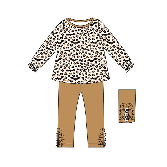 no moq GLP2472 PRE-ORDER baby girl clothes bat leopard long sleeve pants sets-2025.6.10