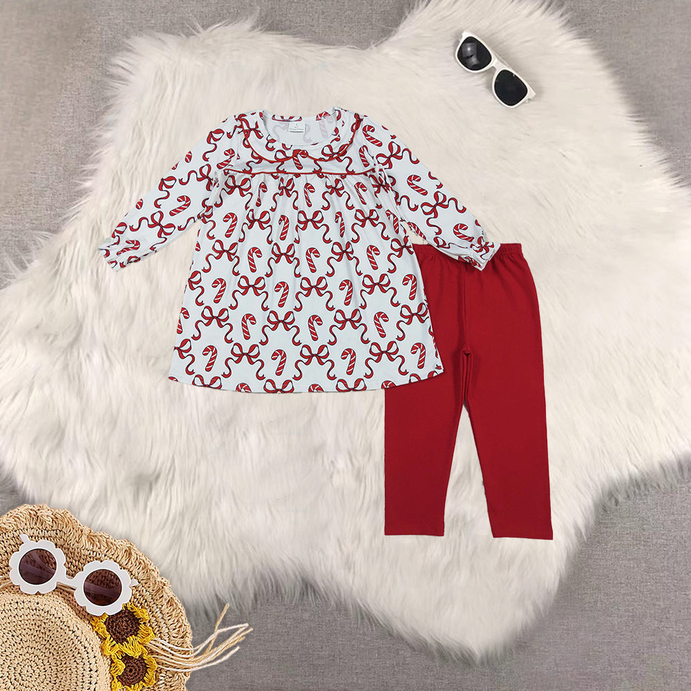 RTS NO MOQ Sibling Baby girl clothes Christmas long-sleeved trousers suits