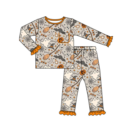 NO MOQ sales GLP2514 Pre-order baby girls clothes Halloween long sleeve pants sets-2025.6.18