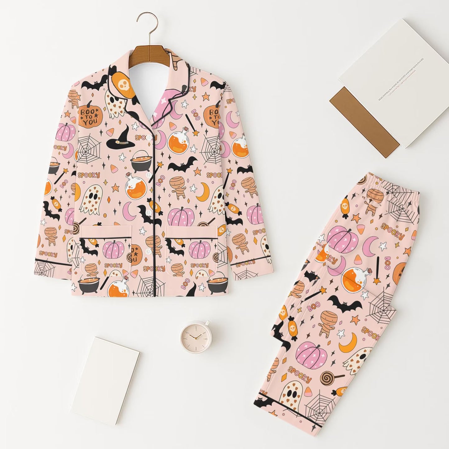 (Pre Order) No moq GLP2559 Pre-order baby girls clothes bat pumpkin long sleeve pants sets-2025.7.4