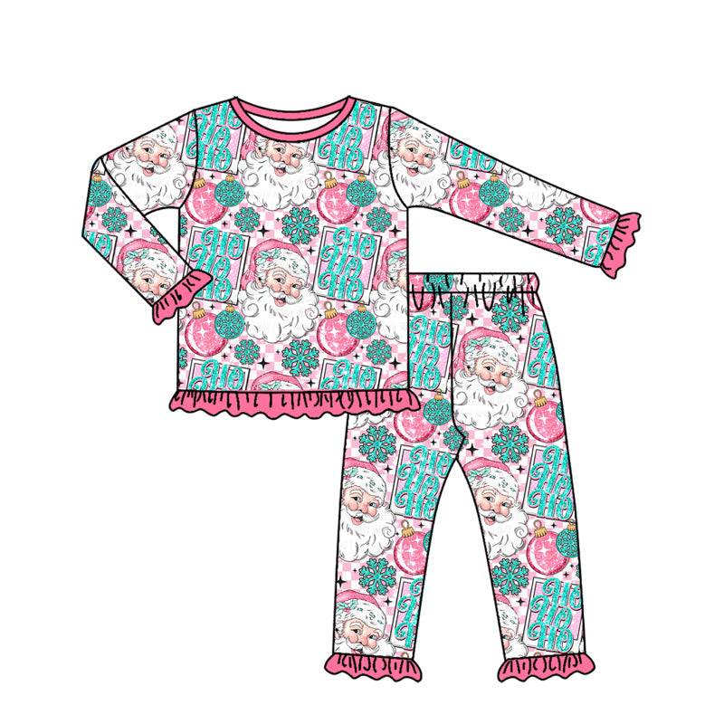 (Pre Order) No moq GLP2562 Pre-order baby girls clothes Christmas long sleeve pants sets-2025.7.4