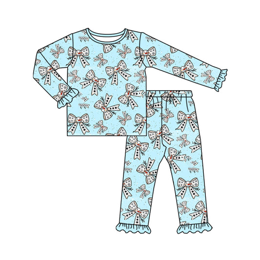(Pre Order) No moq GLP2679 Pre-order baby girls clothes bow long sleeve pants sets-2025.8.5