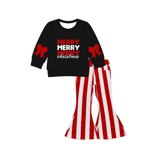 (Pre Order) No moq GLP2703 Pre-order baby girls clothes Christmas long sleeve jeans pants sets-2025.8.13