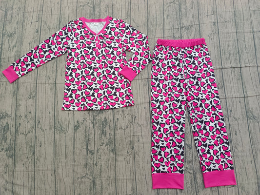 (Pre Order) No moq GLP2826 Pre-order adult clothes love leopard long sleeve pant set-25.12.5