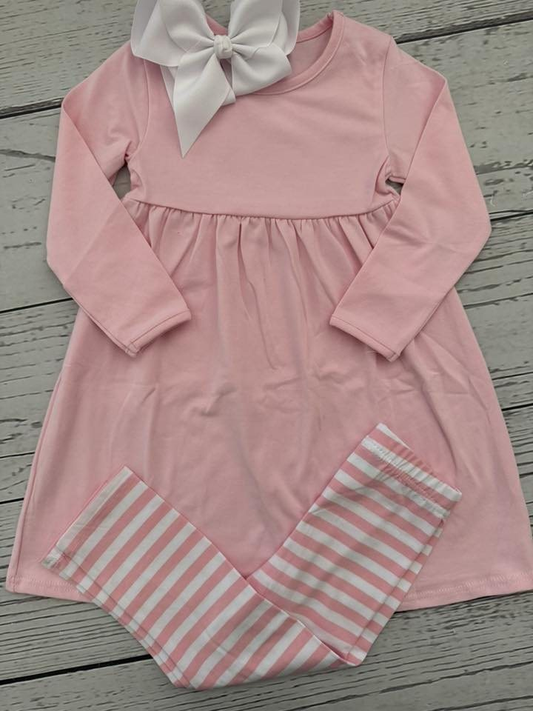 (Pre Order) No moq GLP2861 Pre-order baby girl clothes pink long sleeve pants sets-2025.9.12