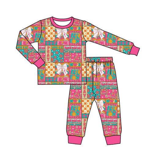 (Pre Order) No moq GLP2890 Pre-order baby girl clothes bow long sleeve pants sets-2025.9.19