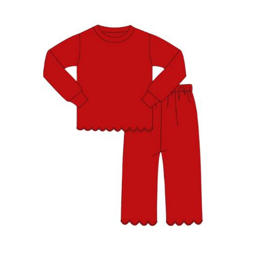 (Pre Order) No moq GLP2964 Pre-order baby girl clothes red long sleeve pants sets-2025.10.3