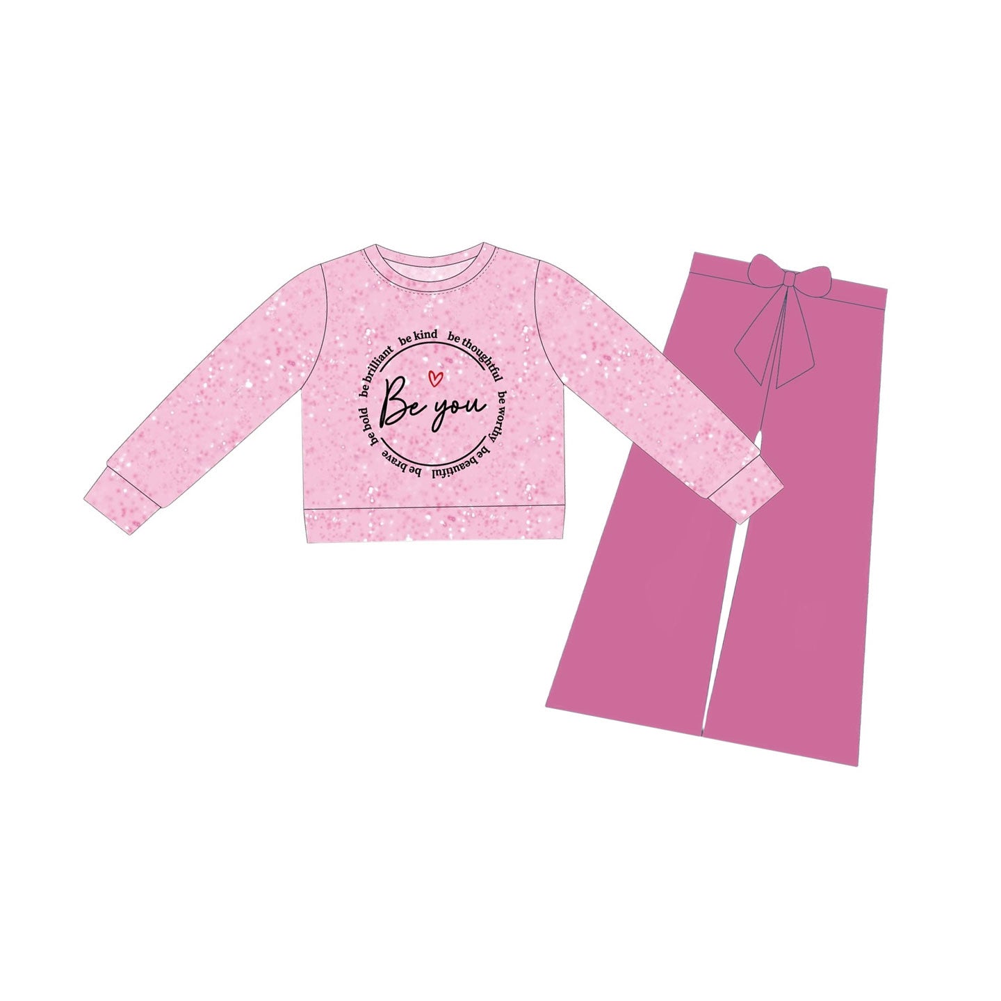 (Pre Order) No moq GLP3154 Pre-order baby girl clothes love long sleeve pants sets-2025.11.11