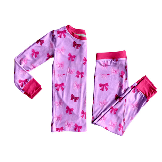(Pre Order) No moq GLP3160 Pre-order baby girl clothes bow long sleeve pants sets-2025.11.12