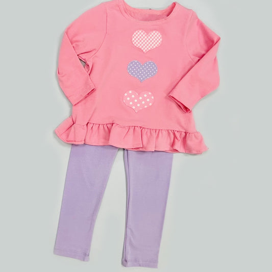 (Pre Order) No moq GLP3175 Pre-order baby girl clothes pink long sleeve pants sets-2025.11.15