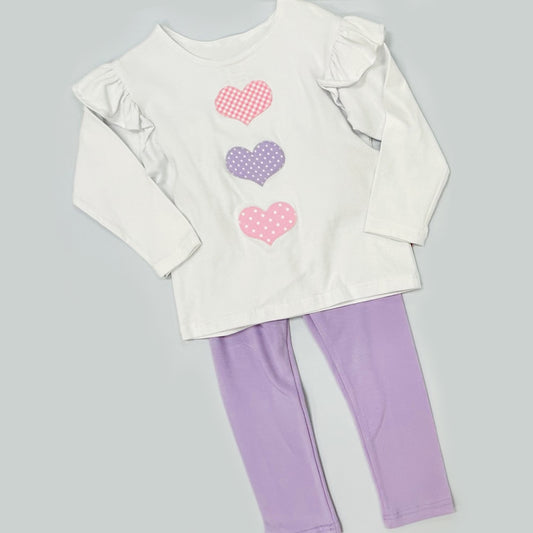 (Pre Order) No moq GLP3176 Pre-order baby girl clothes love long sleeve pants sets-2025.11.15
