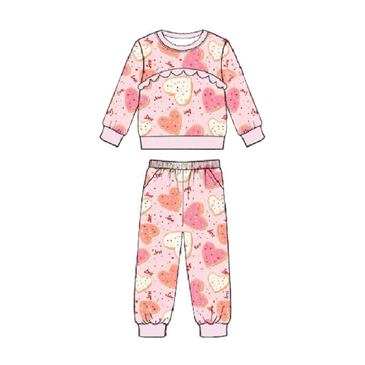 (Pre Order) No moq GLP3216 Pre-order baby girl clothe love bow long sleeve pants sets-2025.11.26