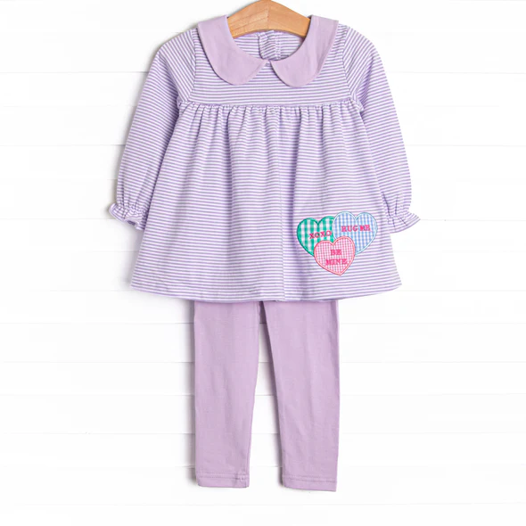 (Pre Order) No moq Pre-order baby girl clothes valentine love long sleeve pants sets-2025.12.5