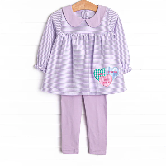 (Pre Order) No moq Pre-order baby girl clothes valentine love long sleeve pants sets-2025.12.5