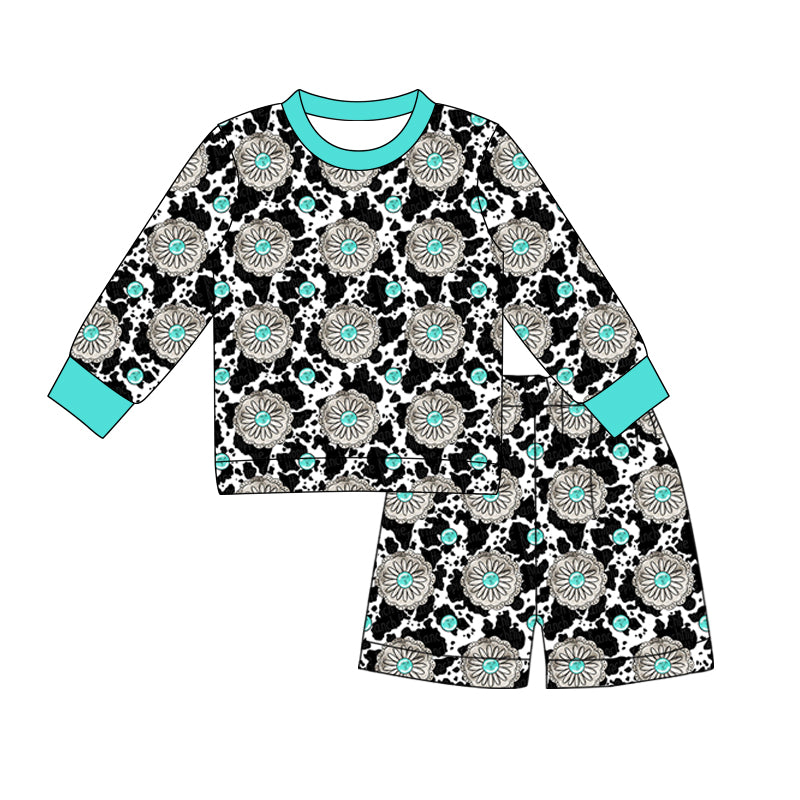 (Pre Order) No moq GLS0050 PRE-ORDER baby girl clothes long sleeve shorts sets-2025.10.28