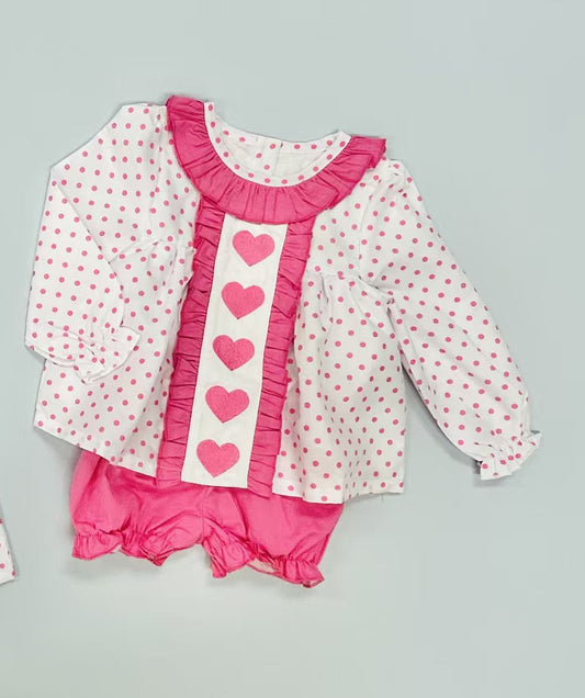 (Pre Order) No moq GLS0062 PRE-ORDER baby girl clothes love long sleeve shorts sets-2025.11.15