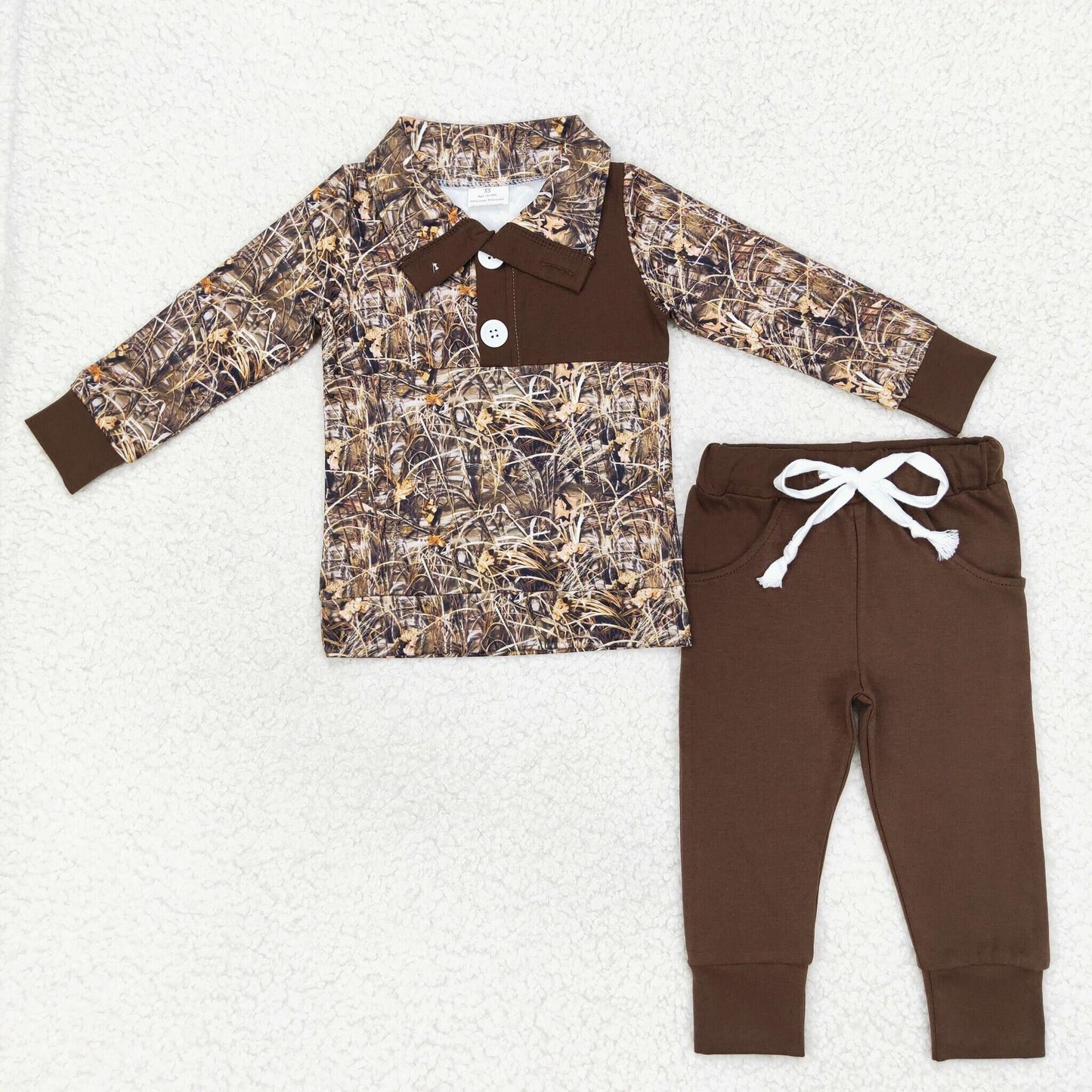 RTS NO MOQ Boys' long sleeve and long pants button suit