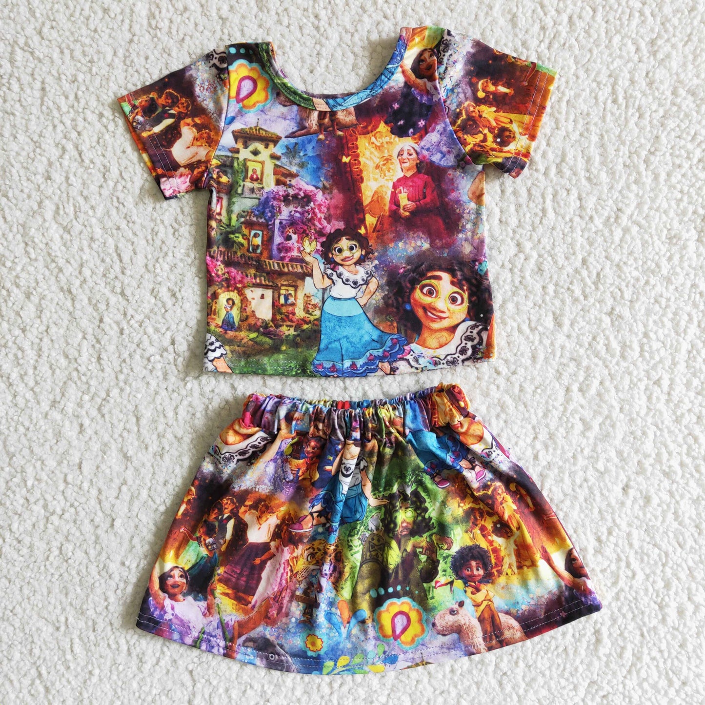 GSD0027 Girls Magic Full House Short Sleeve Skirt Suit