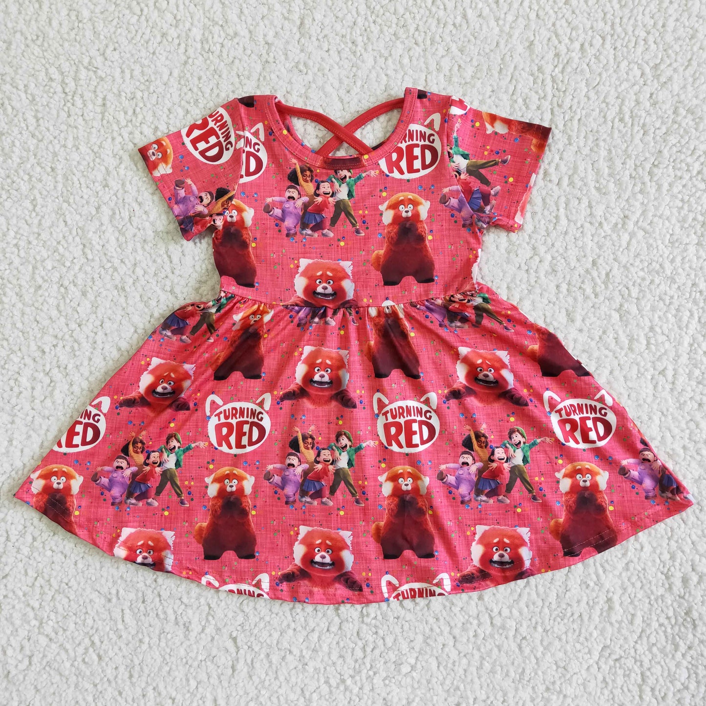 GSD0059 GIRLS TURNINGRED RED SHORT SLEEVE SKIRT