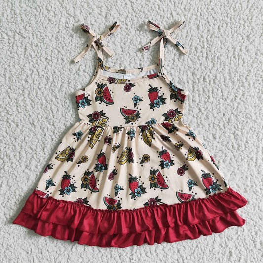 GSD0087 Girls fruit flower strappy dress