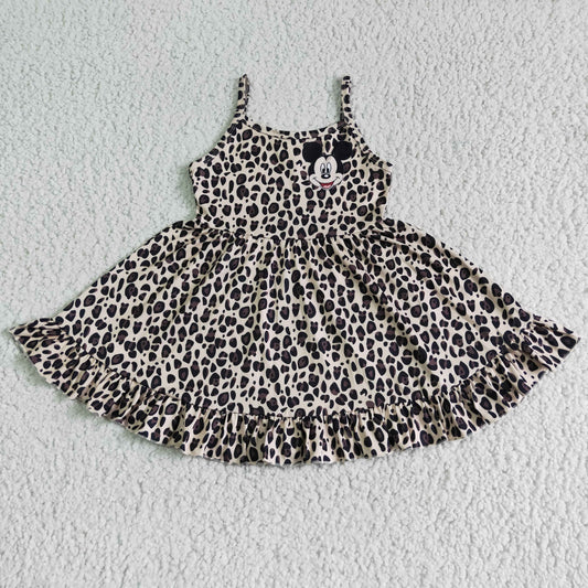 GSD0104 Leopard print Mickey suspender dress