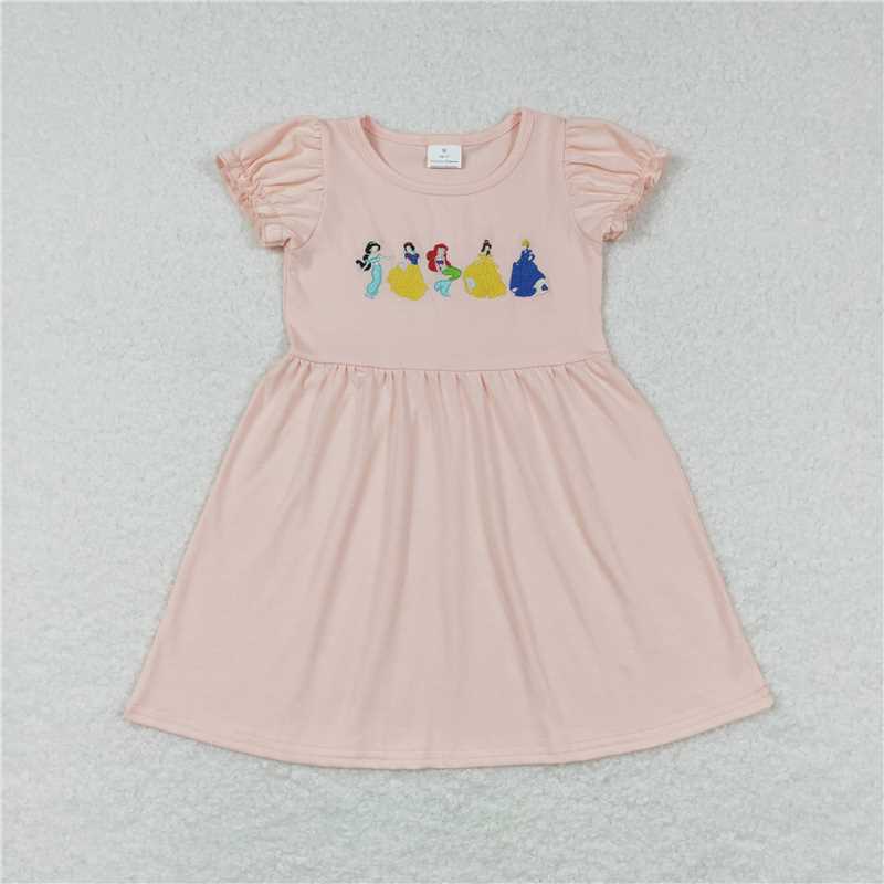 RTS NO MOQ baby girl Clothes embroidery cartoon long sleeve shorts Sets dress