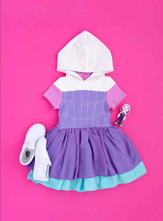 GSD0996 toddler girls clothes purple summer short sleeve dress