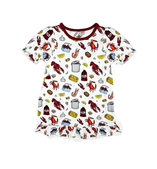 GSD0999 toddler girls clothes crayfish summer short sleeve dress
