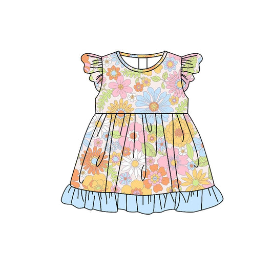 GSD1020 pre-order toddler clothes flower baby girl summer dress