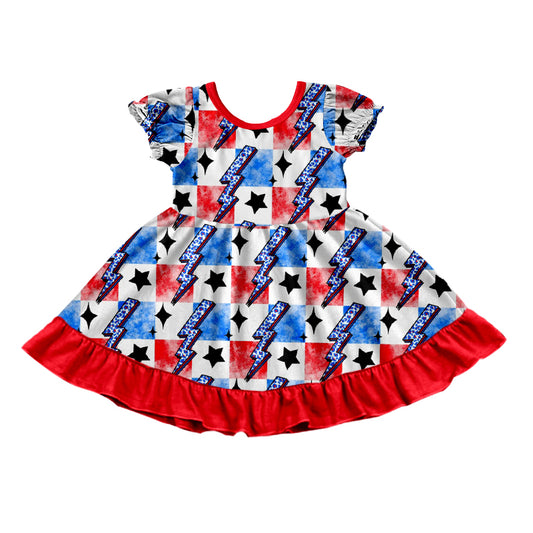 GSD1029 pre-order toddler clothes 4th of July patriotic baby girl summer dress