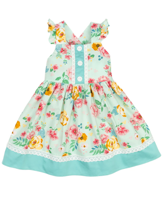 GSD1034 pre-order toddler clothes floral baby girl summer dress