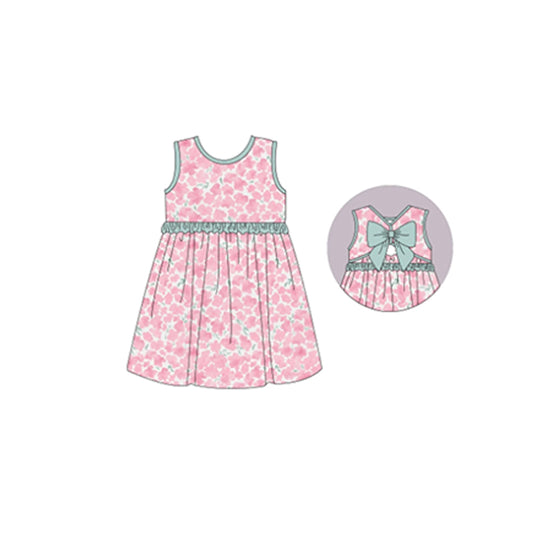 GSD1064 girls floral light pink sleeveless summer dress